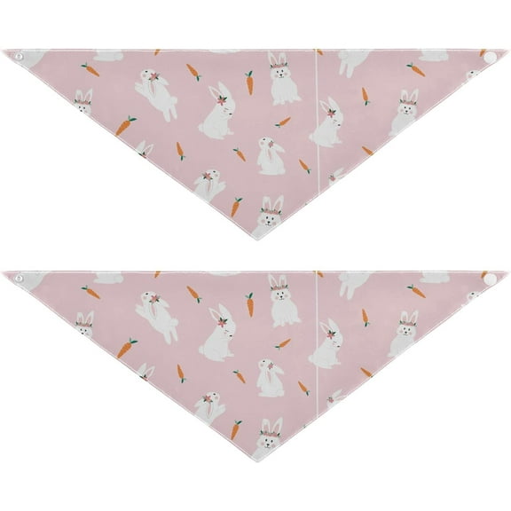 Easter Bunnies Dog Bandanas 2 Packs Adjustable Dog Bibs for Medium Small Dog Boy