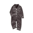 thumbnail image 2 of Pxiakgy 2025 Family Satin Christmas Pajamas Sets Solid Silk Xmas Pjs Matching Sets Soft Sleepwear for Mens Womens Adults Kids Christmas Satin Pajamas for Family 2 Piece Grey Baby Size:3-6Months, 2 of 6