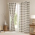 thumbnail image 3 of Feelyou Wheat Plaid Black Out Curtains, Lines Buffalo Curtains Pack of 2 (42x63 Each), 3 of 6