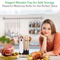 thumbnail image 4 of NutriChef 2 Blade Serrated Electric Knife w/ Butcher Block Storage Tray (2 Pack), 4 of 7