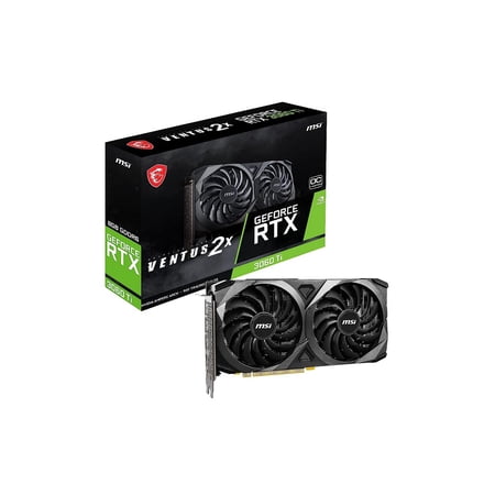 MSI Gaming GeForce RTX 3060 Ti LHR 8GB GDRR6 256-Bit HDMI/DP Nvlink Torx Fan 3 Ampere Architecture OC Graphics Card (RTX 3060 Ti Ventus 2X 8G OCV1 LHR) (Renewed)