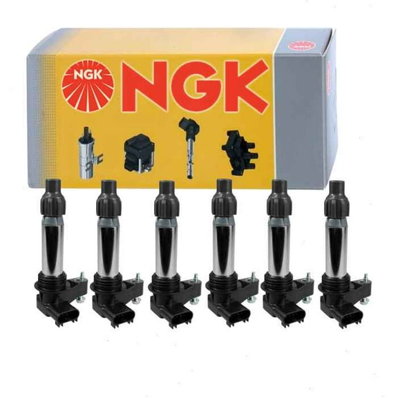 6 pc NGK Ignition Coils compatible with Cadillac SRX 2.8L 3.0L 3.6L V6 2007-2016