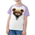 thumbnail image 5 of LNWUY Toddler Baby Girls Boys Tshirt Raglan Shirt Fashion Cute Round Neck Print T-Shirt Cotton Short Sleeve Top Shirts Purple 13 Years, 5 of 8