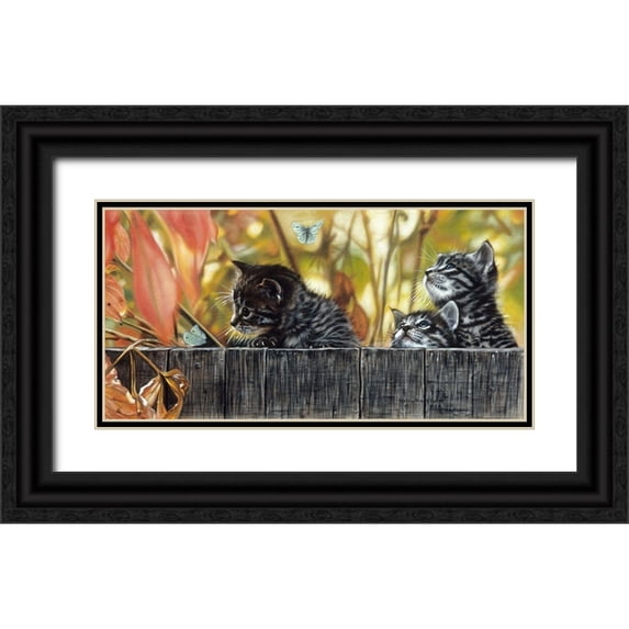 Harrison, Lesley 24x14 Black Ornate Wood Framed with Double Matting Museum Art Print Titled - Moth Fascination