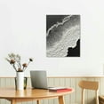 thumbnail image 2 of COMIO Hand Painted 3D Beach Wave Landscape Oil Painting Black and White Abstract Canvas art Mural Family Wall art Deco Painting 16x20in, 2 of 4
