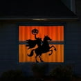 thumbnail image 3 of Halloween Door Sticker Witch Horse Party Scene Layout Windows Sticker Living Room Glass Wallpaper, 3 of 5