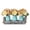 Blue, variant on Bekitchen Dinner Table Centerpiece Decor with 3 Blue Ceramic Mason Jars & Rose Bouquet Flowers