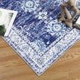 thumbnail image 5 of Haperlare Washable Boho Rugs Bohemian Rugs Floral Distressed Area Rug Bedroom Large Rug Living Room Dining Room Oriental Carpet, 9' x 12' Navy Blue, 5 of 7