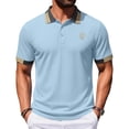 thumbnail image 2 of Breeze Polo Shirts for Men Stretchy Quick Dry Casual Short Sleeve Wearbreeze Collared Textured Polo Shirt, XL, 2 of 7