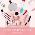 thumbnail image 2 of Neceser de viaje para mujer con gancho para colgar, estuche de cosméticos portátil, neceser para mujeres que viajan, artículos esenciales de viaje impermeables, rosa, 2 of 5