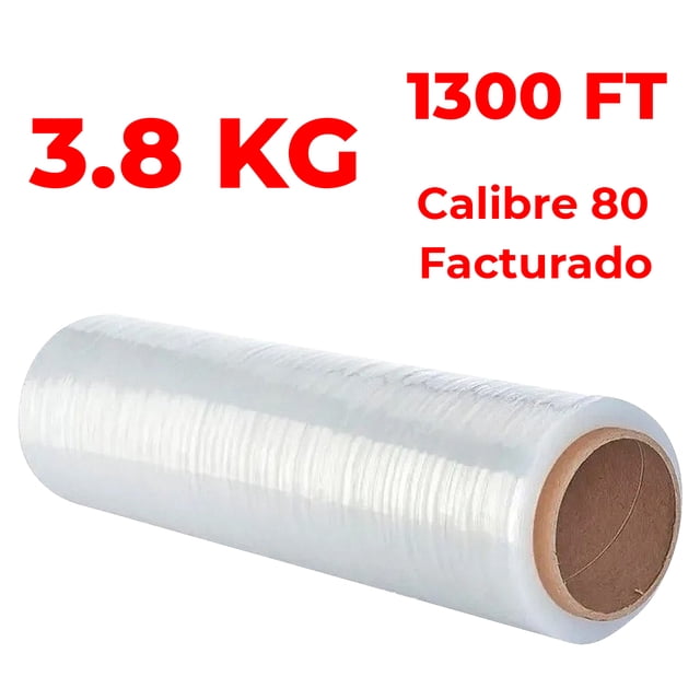 Rollo De Emplaye Grueso Polistretch Material de Empaque y Embalaje 18 pulgadas Calibre 80 1300 ft 3.8Kg Grupo IPAG Emplaye Polistretch