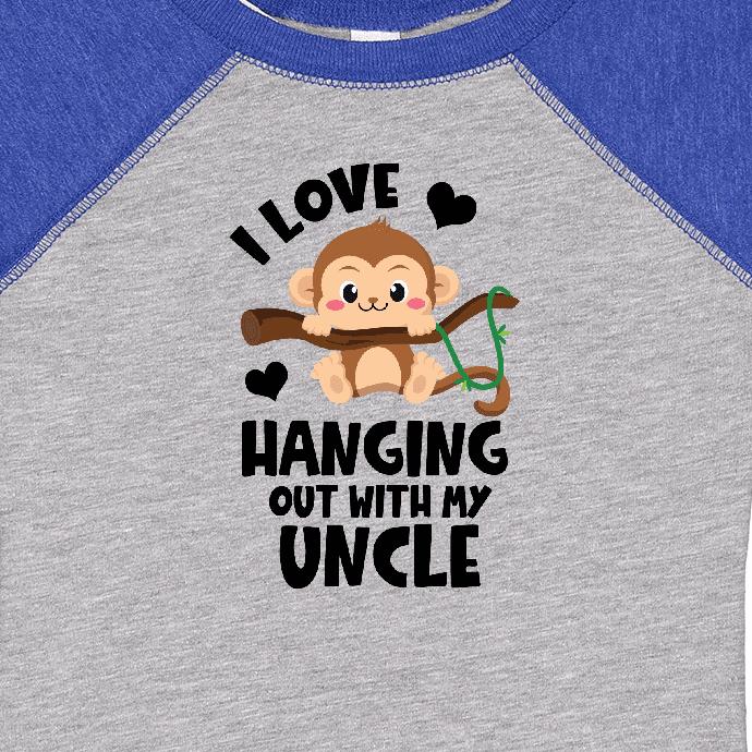 Inktastic Monkey I Love Hanging out with My Uncle Boys or Girls Baby Bodysuit