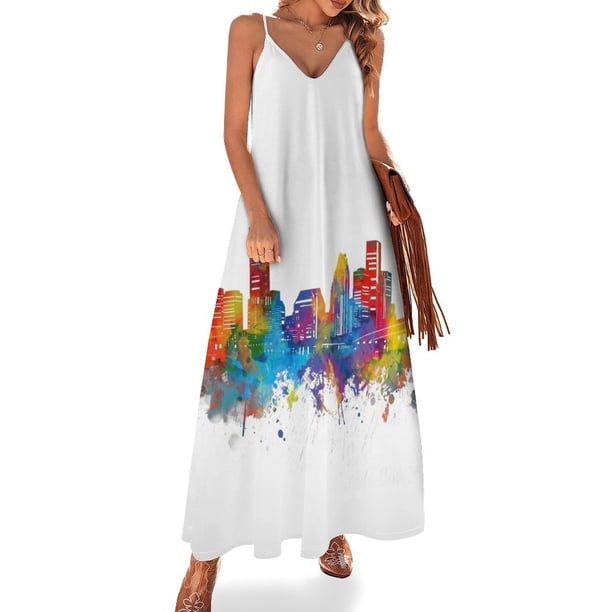 Nuevo vestido sin mangas de Houston Skyline Ropa femenina Vestido de verano Vestidos de fiesta diarios Vestido de verano para mujer