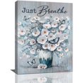 thumbnail image 1 of Wall Art White Flower Butterfly Wall Decor Rustic Floral Pictures Canvas Prints Motivational Framed Modern Artwork for Home Living Room Bedroom Bathroom 12"x16", 1 of 6
