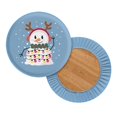 thumbnail image 7 of SEANATIVE Christmas Snowman Round Bar Stool Covers Xmas Decor Size M Circle Chair Covers 13"-15" Stretch Bar Stool Slipcovers Waterproof Round Stool Covers Set of 2, 7 of 7