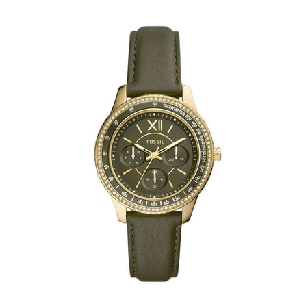 Fossil Women's Stella Sport Multifunction Olive Leather Watch