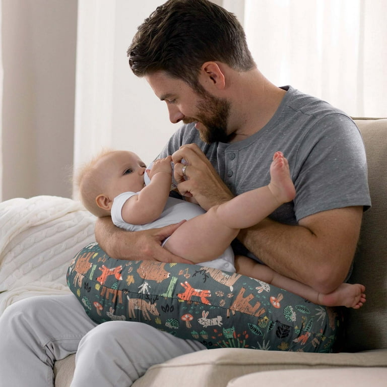 Boppy Nursing Pillow Green Forest Animals Support for Feeding