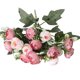 thumbnail image 2 of Ramo de Rosas Artificiales con Acentos de Tela de Satén, 40 x 16 cm, Disponible en Blanco, Rosa, Púrpura, Naranja, para Decoración del Hogar o Regalos, 2 of 8