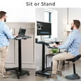thumbnail image 6 of VIVO Black 36" Electric Mobile Height Adjustable Two Platform Standing Desk, 6 of 8