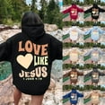 thumbnail image 7 of TrendOFT Christian Hoodies for Women Religious Faith God Love Like Jesus Graphic Sweatshirs Bible Verse Inspirational Pullover Tops Khaki M, 7 of 7