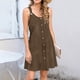 thumbnail image 3 of Camisón de poliéster para mujer, vestido de tirantes con cuello en V y botones para vacaciones de primavera y verano., 3 of 7