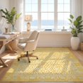thumbnail image 3 of Design&I 5'x7' Washable Area Rug Spotted Vintage Motifs Abstract Farmhouse Border Distressed Southwestern for Small Living Room, Bedroom, Sleek Flatweave Pet Friendly & Non-Slip, 3 of 7