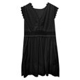 thumbnail image 4 of Vestido de mujer con cuello en V, encaje y bordado - Bohemio, manga corta, tejido suave y transpirable, estilo informal y silueta en A, 4 of 5