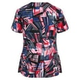 thumbnail image 3 of JINMGG Womens Tops,Women Short Sleeve V-neck Tops Working Uniform Blouse Red M, 3 of 4