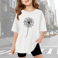 thumbnail image 2 of Girls Summer Clothes Size 7-8 Short Sleeve Casual Round Neck Fashion Cute Print T-Shirt Soft and Comfortable Oversized Pullovers(Print, X01-White, 7-8 Years), 2 of 6