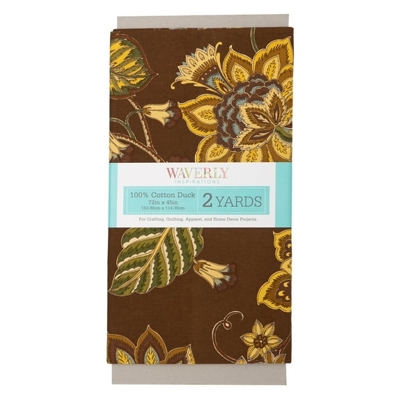 Waverly Inspirations 2 Yard Cut 100% Cotton Print Fabric Floral Coco, 44" Wide for Quilting & Sewing