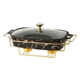 thumbnail image 3 of Abbracc Chafing Dish Buffet Server Rectangular Large Capacity Casserole Tray for Parties Black, 3 of 9