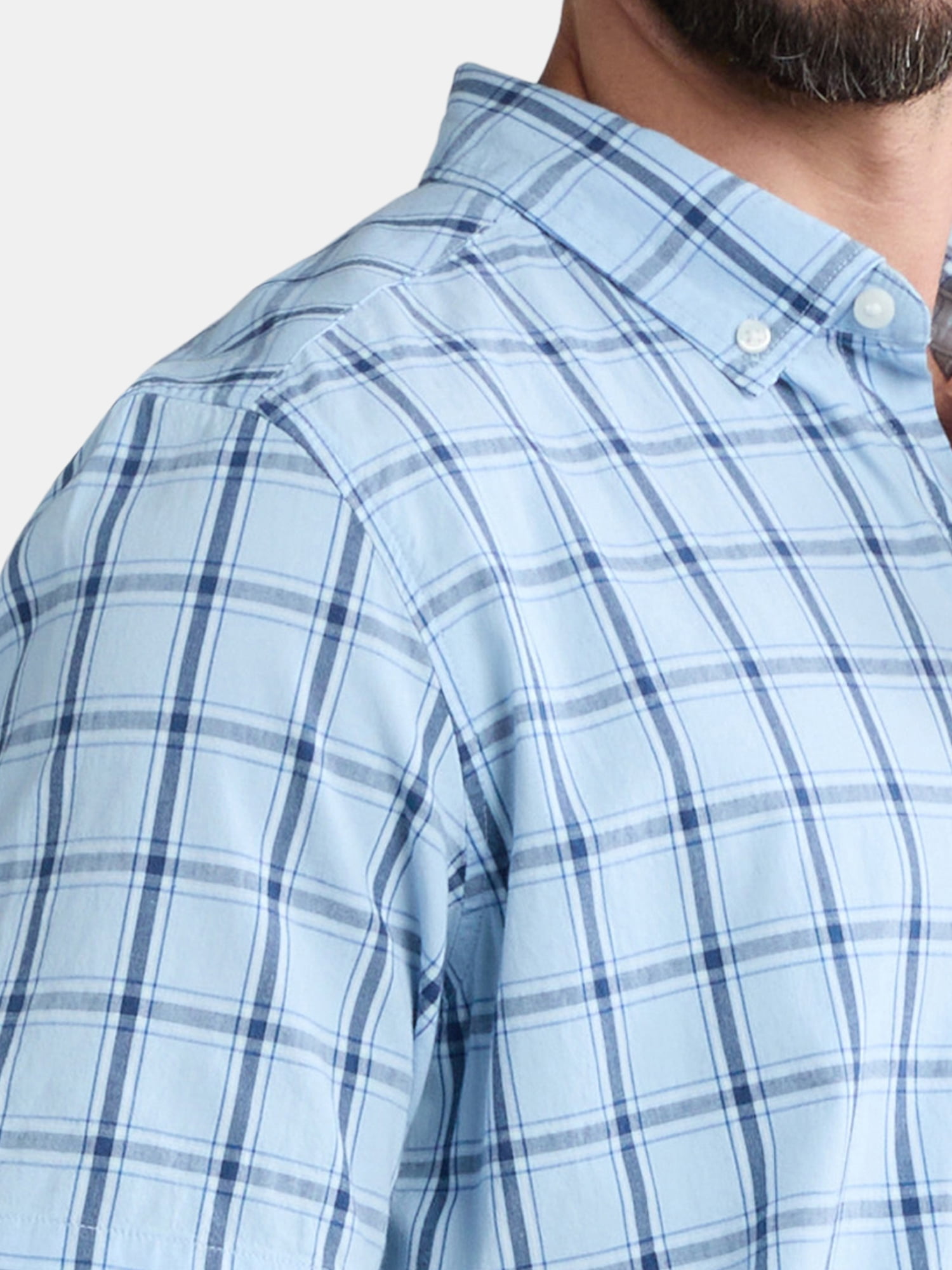 George Men's & Big Men's Classic Fit Short Sleeve Button-Up Poplin Shirt, Sizes S-3XL