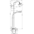 thumbnail image 6 of Hansgrohe Croma Showerpipe 150 1-Jet with Tub Filler, 2.0 GPM in Brushed Nickel, 6 of 6