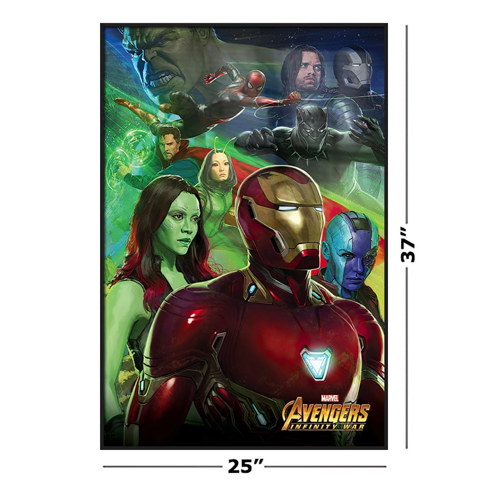 Avengers Infinity War Poster Canvas Marvel Iron Man Hulk Movie Art Print