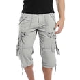 thumbnail image 1 of SHIXIAOO Men's Spring and Summer Leisure Sports Solid Color Pocket Trouser Leg Hanging Rope Tool Minute Shorts, 1 of 5
