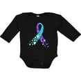 thumbnail image 3 of Inktastic Suicide Prevention Ribbon with Blue and Purple Hearts Boys or Girls Long Sleeve Baby Bodysuit, 3 of 5