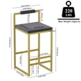 thumbnail image 5 of Hassch Velvet Upholstered Bar Stools Set of 2, Modern Armless Counter Chairs with Metal Legs & Footrest, for Kitchen, Home Bar, Café (Gray+Gold), 5 of 8