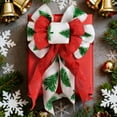 thumbnail image 3 of 14.76Inch Christmas Tree Topper Wreath Bow Large Christmas Bow Tree Topper, Burlap with Polyester Edge Gift Bows for Xmas Ornament Holiday Home Thanksgiving Indoor/Outdoor Decorations, 3 of 6