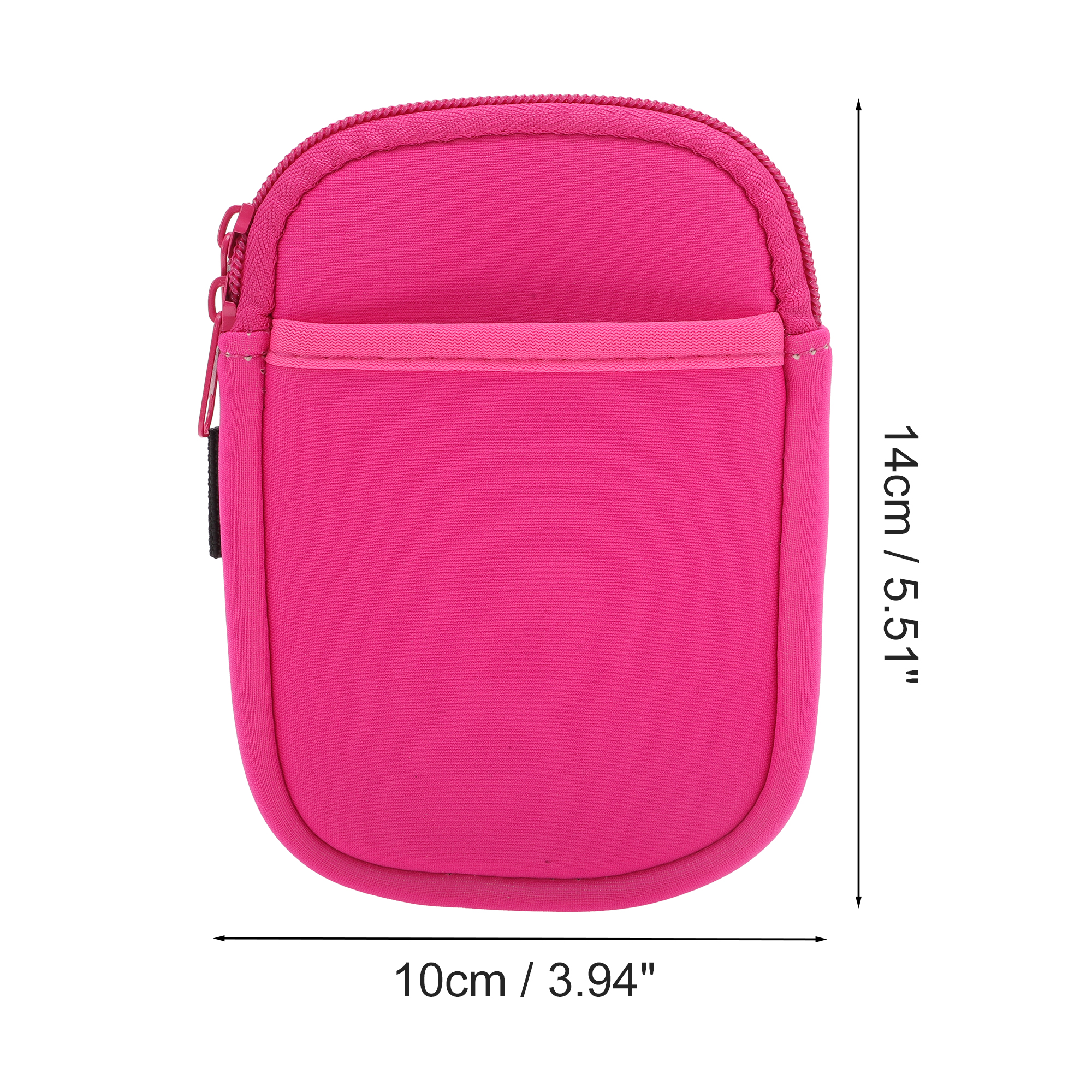 Unique Bargains 1Pc Durable Water Bottle Pouch With 2 Pockets Rose Red