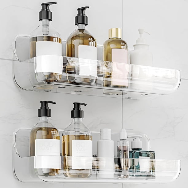 organizador de baño, Organizador Regadera Para Baño 2 Piezas: Organizador de Ducha de Esquina Autoadhesivo sin Taladro, Estante de Almacenamiento para Baño Cocina
