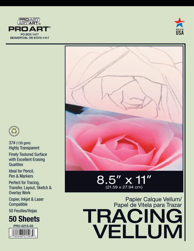Pro Art Tracing Vellum Pad 11x17 37lb 50pc