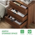 thumbnail image 4 of FANRAL Fluted 3 Drawer Nightstand,Modern Bedside Table with Anti-Tip Safety Design,Wood End Table for Bedroom Living Room,Walnut Night Stand, 4 of 7