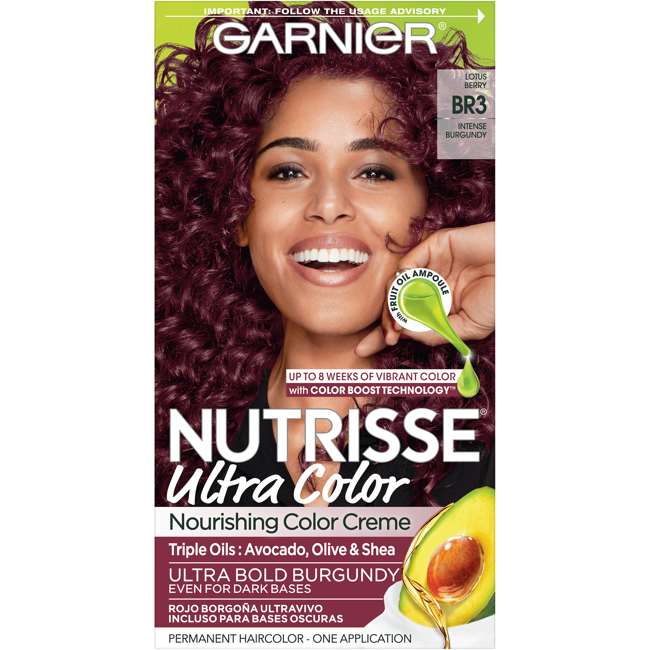 Garnier Nutrisse Nourishing Hair Color Creme, BR3 Intense Burgundy