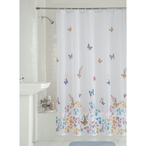 Multicolor Fabric Shower Curtain 70 X, Fabric Shower Curtains With Valance