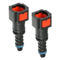 Unique Bargains Car Fuel Line Hose Quick Release Connector Straight 1/4" 6.3mm SAE to 1/4" 6mm Hose Red 2 Pcs