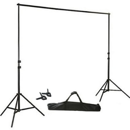 Image of Balsa Circle Black 8 ft x 10 ft Photo Backdrop Stand Kit - Studio Background - Wedding Party Photo Booth Studio Decorations