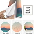 thumbnail image 4 of Peel and Stick Wallpaper Sunset By Sea Modern Art Wall Mural Decor Self Adhesive and Removable 69in x 98in, 4 of 8