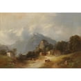 thumbnail image 3 of Franz Barbarini 24x18 Black Modern Framed Museum Art Print Titled - Landscape (1862), 3 of 5