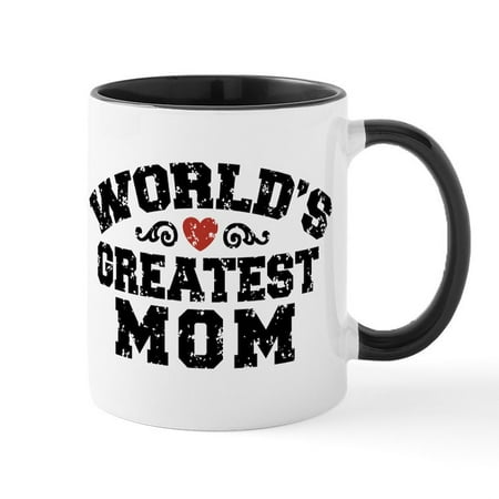 

CafePress - World s Greatest Mom Mug - 11 oz Ceramic Mug - Novelty Coffee Tea Cup