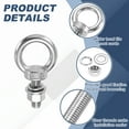 thumbnail image 3 of Uxcell M12 x 35mm Eye Bolt, 2Pcs 304 Stainless Steel Thread Lifting Ring Set, Silver, 3 of 7